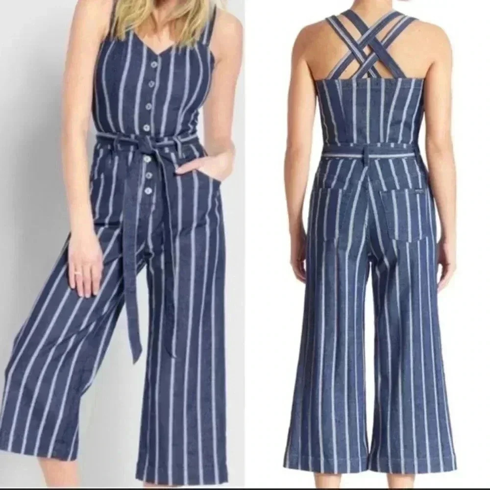 7 For All Mankind Stripe Jumpsuit